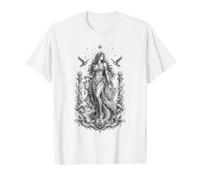 Obra de Arte de mitología Griega Siren Sea Enchantress Lyre Camiseta gráfica económica, Hombre, Blanco, S