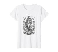 Obra de Arte de mitología Griega Siren Sea Enchantress Lyre Camiseta gráfica económica, Mujer, Blanco, S