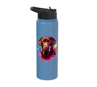 Obra de arte de perro labrador retriever de chocolate Lab Stainless Steel Insulated Water Bottle