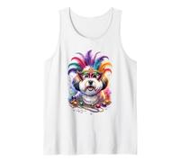 Obra de Arte de Perro Mardi Gras Coton de Tulear Camiseta sin Mangas