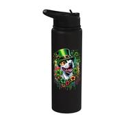 Obra de arte del Día de San Patricio con perro American Staffordshire Terrier Stainless Steel Insulated Water Bottle
