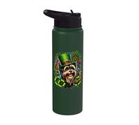 Obra de arte del Día de San Patricio de Affenpinscher Dog Stainless Steel Insulated Water Bottle