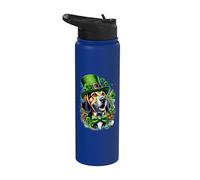 Obra de arte del Día de San Patricio de American English Coonhound Dog Stainless Steel Insulated Water Bottle