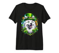 Obra de Arte del Día de San Patricio de un Perro Esquimal Estadounidense Camiseta Premium