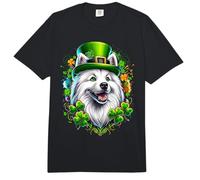 Obra de Arte del Día de San Patricio de un Perro Esquimal Estadounidense Comfort Colors Adult Heavyweight T-Shirt