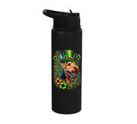 Obra de arte del Día de San Patricio del perro Airedale Terrier Stainless Steel Insulated Water Bottle