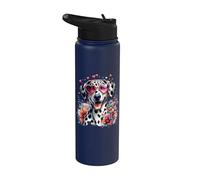 Obra de arte del Día de San Valentín de American Leopard Hound Dog Stainless Steel Insulated Water Bottle