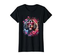 Obra de Arte del Día de San Valentín de American Water Spaniel Dog Camiseta gráfica económica, Mujer, Negro, M