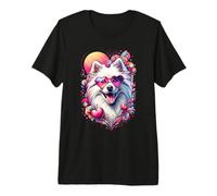 Obra de Arte del Día de San Valentín de un Perro Esquimal Americano Camiseta Premium