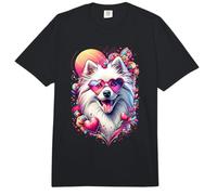 Obra de Arte del Día de San Valentín de un Perro Esquimal Americano Comfort Colors Adult Heavyweight T-Shirt