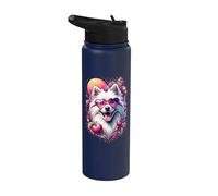 Obra de arte del Día de San Valentín de un perro esquimal americano Stainless Steel Insulated Water Bottle