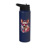 Obra de arte del Día de San Valentín de un perro terrier sin pelo americano Stainless Steel Insulated Water Bottle
