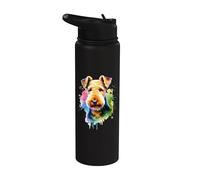 Obra de arte del perro Airedale Terrier Stainless Steel Insulated Water Bottle