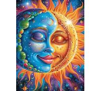 Obra de Arte del Rostro de la Diosa del Sol y la Luna Rompecabezas 500 Piezas Cartón para Toda La Familia Juego Compartir Estimulación Cognitiva Regalo Fin De Año Mejor Valorado 500 PCS