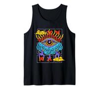 Obra de Arte del Tarot, Dibujos Animados Coloridos, Arte de Ojos, gótico Vintage Camiseta sin Mangas