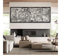 Obra de Arte en Metal para decoración de Pared: Guernica de Pablo Picasso, decoración Abstracta de Picasso, Guernica para Sala de Estar, Dormitorio, Oficina, Estudio (neg