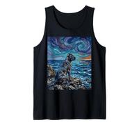 Obra de Arte Estilo Cane Corso Dog at The Beach Starry Night Camiseta sin Mangas