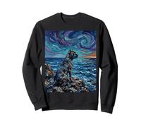Obra de Arte Estilo Cane Corso Dog at The Beach Starry Night Sudadera