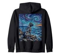 Obra de Arte Estilo Cane Corso Dog at The Beach Starry Night Sudadera con Capucha
