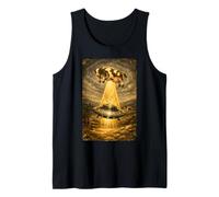 Obra de Arte Extraterrestre de Ciencia ficción Retro Vintage ovni Vaca secuestro Camiseta sin Mangas