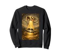 Obra de Arte Extraterrestre de Ciencia ficción Retro Vintage ovni Vaca secuestro Sudadera