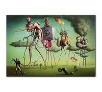 Obra de arte famosa, pintura grande "El sueño americano" de Salvador Dali, lienzo, reproducción de carteles, cuadros abstractos de arte de pared, 30x72 cm sin marco
