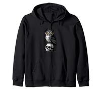 Obra de Arte gótica con diseño de búho Oscuro en Calavera Sudadera con Capucha