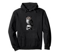 Obra de Arte gótica con diseño de búho Oscuro en Calavera Sudadera con Capucha
