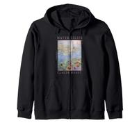 Obra de Arte icónica de Pintura Floral de nenúfares de Claude Monet Sudadera con Capucha