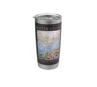 Obra de arte icónica de pintura floral de nenúfares de Claude Monet Vaso térmico de acero inoxidable de doble pared