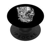 Obra de arte intrincada de calavera - Fusión gótica PopSockets PopGrip Adhesivo