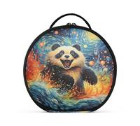 Obra De Arte Luna Panda Bolsa de Maquillaje Organizador de Circular Cosméticos Bolsas Creatividad con Divisor Ajustable para Mujeres