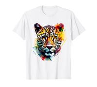 Obra de arte para amantes del leopardo | Colorido motivo animal leopardo Camiseta