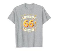 Obra de Arte para Celebrar el cumpleaños de Cheers to 66 Years Camiseta, Hombre, Gris Jaspeado, L