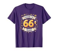 Obra de Arte para Celebrar el cumpleaños de Cheers to 66 Years Camiseta, Hombre, Morado, L