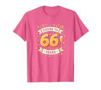 Obra de Arte para Celebrar el cumpleaños de Cheers to 66 Years Camiseta, Hombre, Rosa Jaspeado, L