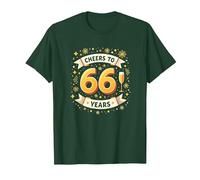 Obra de Arte para Celebrar el cumpleaños de Cheers to 66 Years Camiseta, Hombre, Verde Bosque, L