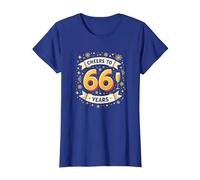 Obra de Arte para Celebrar el cumpleaños de Cheers to 66 Years Camiseta, Mujer, Azul Real, L