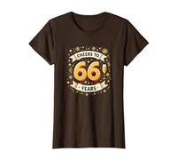 Obra de Arte para Celebrar el cumpleaños de Cheers to 66 Years Camiseta, Mujer, Marrón, L