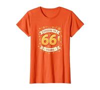 Obra de Arte para Celebrar el cumpleaños de Cheers to 66 Years Camiseta, Mujer, Naranja, L