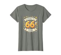 Obra de Arte para Celebrar el cumpleaños de Cheers to 66 Years Camiseta, Mujer, Verde Militar Jaspeado, L