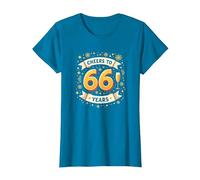 Obra de Arte para Celebrar el cumpleaños de Cheers to 66 Years Camiseta, Mujer, Zafiro, L