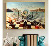 Obra de arte Salvador Dali Surrealismo Ajedrez en el Mar Impresiones en lienzo Pintura sobre Arte de la pared Pósteres extraños abstractos Imagen Decoración del hogar 80x120cm (32x47in) Sin marco