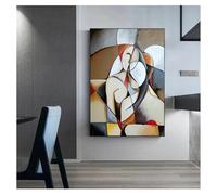 Obras de arte famosas de Picasso para la sala de estar, decoración del hogar, cuadros en lienzo, póster de pared, 1 pieza, mujer soñadora abstracta, 55x70cm(22x28in) con marco