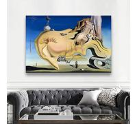 Obras de arte famosas Salvador Dali Cara del gran masturbador Pintura Lienzo Póster Impresiones Arte de la pared Imagen para sala de estar 50x75cm (20x30in) Con marco