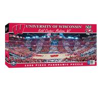 Obras maestras - Rompecabezas de 1000 piezas de los Wisconsin Badgers de la NCAA. Vista panorαmica del estadio de baloncesto. Diversiσn para adul