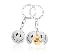 Obrjoyfly 2 Piezas Llaveros, Llavero Mujer con Diseño Creativo, Llaveros Hombre Regalo Significativo para Parejas Familias y Mejores Amigos,Llavero Colgantes únicos para bolsos