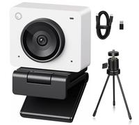 OBSBOT Meet 2 Ultra HD 4K Streaming Webcam, 1080p at 60 FPS, Videokonferenz Kamera mit KI Automatischem Bildausschnitt, USB-C, Dual Noise Reducing Mics, Ideal for Gaming or Streaming- Weiß