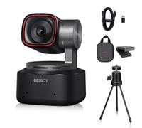 OBSBOT Tiny 2 PTZ 4K - Webcam de 1/1,5" CMOS 4X, Enfoque más rápido, USB 3.0, transmisión de Datos 10 Veces más rápida, Control por Voz, con minitrípode de Mesa