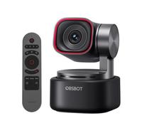 OBSBOT Tiny 3 PTZ 4K Cámara Web con Audio Espacial, Matriz Tri-Mic, 1080P a 120 FPS DGG HDR con Mando a Distancia, Sensor de 1/1.28" Cámara para PC con Seguimiento de IA, Ideal para reuniones etc.